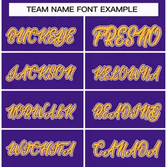 Purple Gold Purple-White Classic Hockey Jersey 3