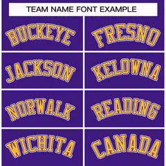 Purple Gold Purple-White Classic Hockey Jersey 3