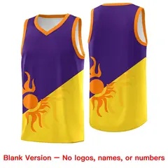 Purple Gold Radiant Sun Two Tone Uniform Basketball Jersey 2