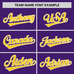Purple Gold Raglan Pullover Authentic Baseball Jersey 3