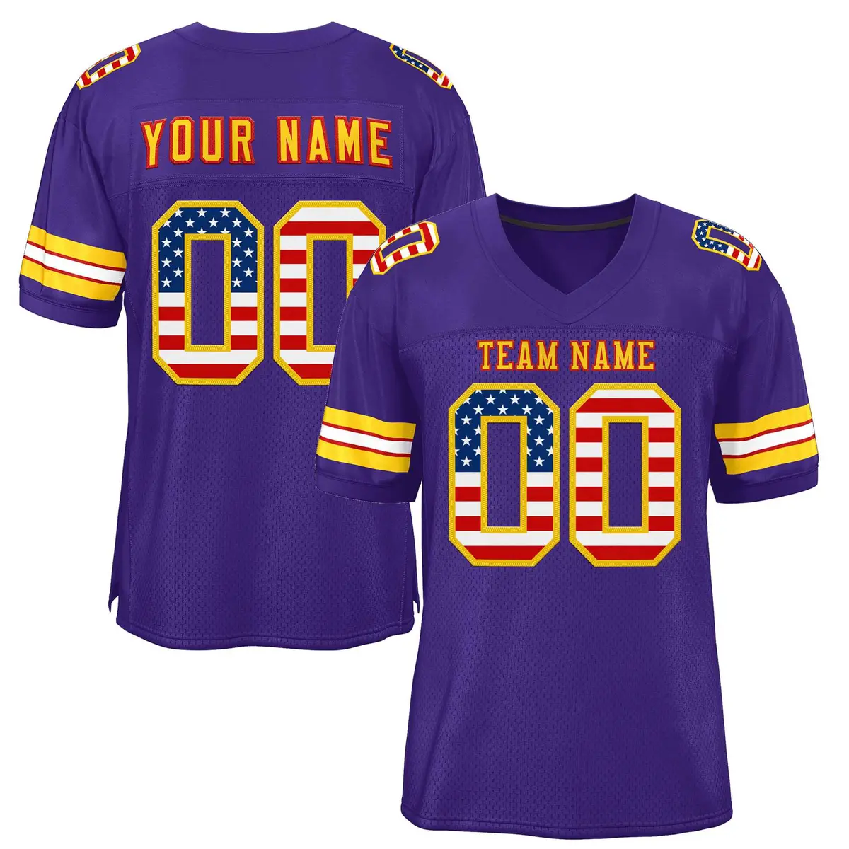 Purple Gold-Red Classic Style Authentic Football Jersey