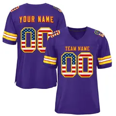 Purple Gold-Red Classic Style Authentic Football Jersey 1