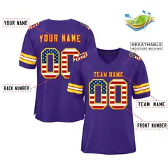 Purple Gold-Red Classic Style Authentic Football Jersey 2