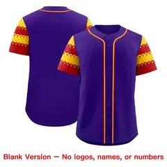 Purple Gold Red Flag Lace Sleeve Baseball Jersey 7