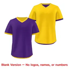 Purple Gold Reversible Pullover Baseball Jersey 9