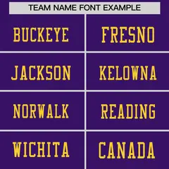 Purple Gold Sequin Lettering Football Jersey 3