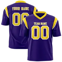 Purple Gold Shoulder Cut Two-Tone Flag Football Jersey