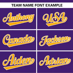 Purple Gold Side Spot Raglan Pullover Baseball Jersey 3