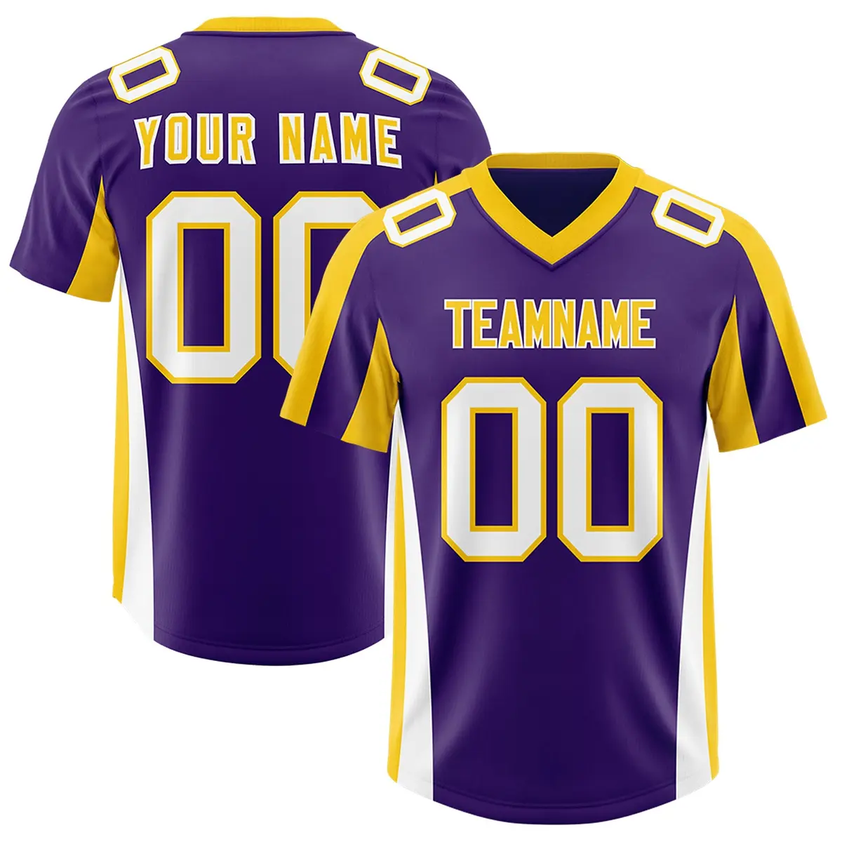 Purple Gold Side Stripe Authentic Football Jersey