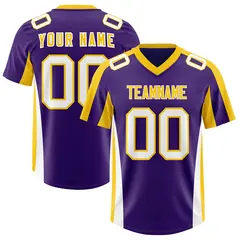 Purple Gold Side Stripe Authentic Football Jersey
