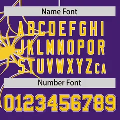 Purple Gold Spider Web Raglan Baseball Jersey 4