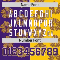 Purple Gold Split Flower Graffiti Authentic Baseball Jersey 4