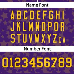 Purple Gold Star Graffiti Pattern Authentic Baseball Jersey 4