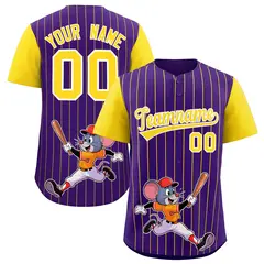 Purple Gold Stripe Animals Graffiti Raglan Baseball Jersey 1