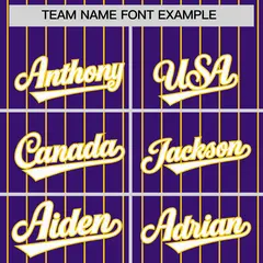 Purple Gold Stripe Raglan Authentic Baseball Jersey 3