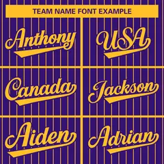 Purple Gold Stripe Raglan Sleeves Varsity Bomber Jacket 5
