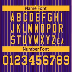 Purple Gold Stripe Raglan Sleeves Varsity Bomber Jacket 6