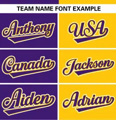 Purple Gold Stripe-Solid Combo Authentic Baseball Jersey 3