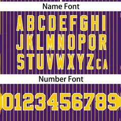 Purple Gold Stripe Two-Button Softball Jersey 3