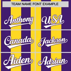 Purple Gold Stripe Two-Button Softball Jersey 3