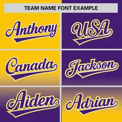 Purple Gold Symmetrical Gradient Authentic Baseball Jersey 3
