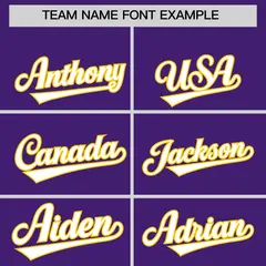 Purple Gold Thick Striped Star Pattern Baseball Jersey 3