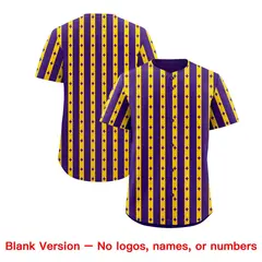 Purple Gold Thick Striped Star Pattern Baseball Jersey 7