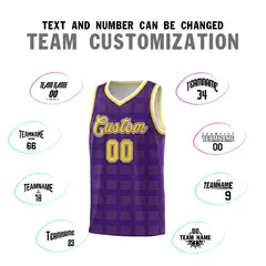 Purple Gold Trailblazer Dot Pattern Basketball Jersey 4