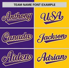 Purple Gold Two Tone Striped Authentic Baseball Jersey 3
