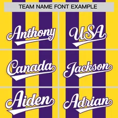 Purple Gold Vertical Stripes Performance Polo Shirt 3