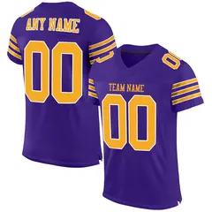 Purple Gold-White Classic Mesh Authentic Football Jersey 1