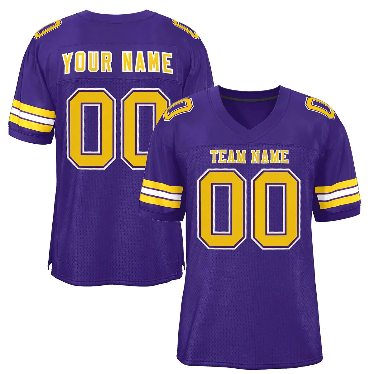 Purple Gold-White Classic Style Authentic Football Jersey