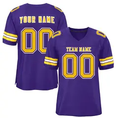 Purple Gold-White Classic Style Authentic Football Jersey 1