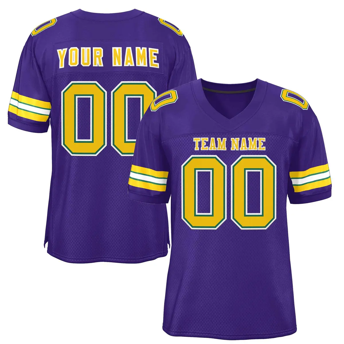 Purple Gold-White Classic Style Authentic Football Jersey