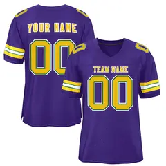 Purple Gold-White Classic Style Authentic Football Jersey 1