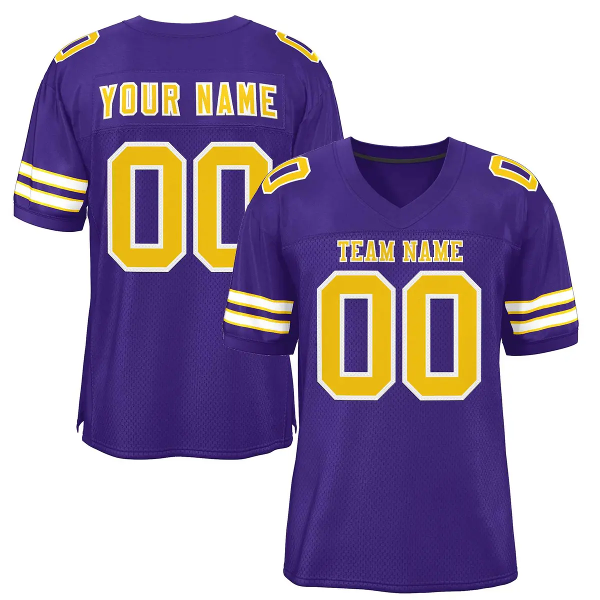 Purple Gold-White Classic Style Authentic Football Jersey