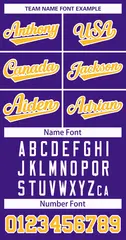 Purple Gold-White Classic Style Hockey Jersey 3
