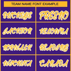 Purple Gold-White Classic Style Hockey Jersey 3