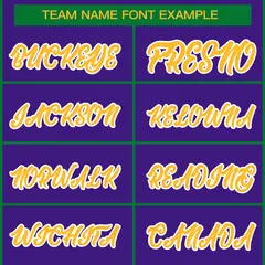 Purple Gold-White Classic Style Hockey Jersey 3