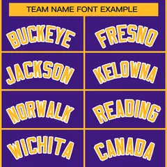 Purple Gold-White Classic Style Hockey Jersey 3