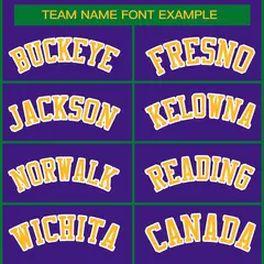 Purple Gold-White Classic Style Hockey Jersey 3