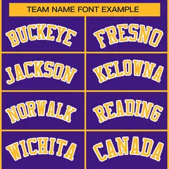 Purple Gold-White Classic Style Hockey Jersey 3