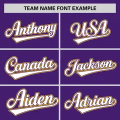 Purple Gold-White Color Block Authentic Baseball Jersey 3