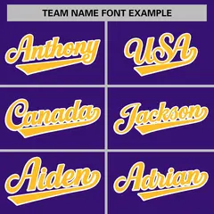 Purple Gold-White Color Block Varsity Full-Snap Baseball Jacket 5