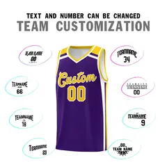 Purple Gold White Color Charge Series Team Basketball Jersey 4