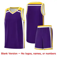Purple Gold White Color Charge Series Team Basketball Jersey 7