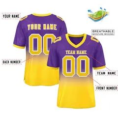 Purple Gold-White Gradient Fashion Outdoor Football Jersey 2
