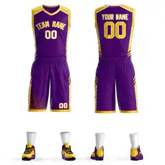 Purple Gold-White Graffiti Bar Element Basketball Jersey