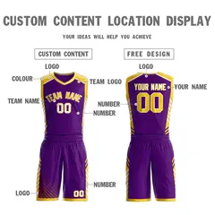 Purple Gold-White Graffiti Bar Element Basketball Jersey 3