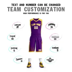 Purple Gold-White Graffiti Bar Element Basketball Jersey 4